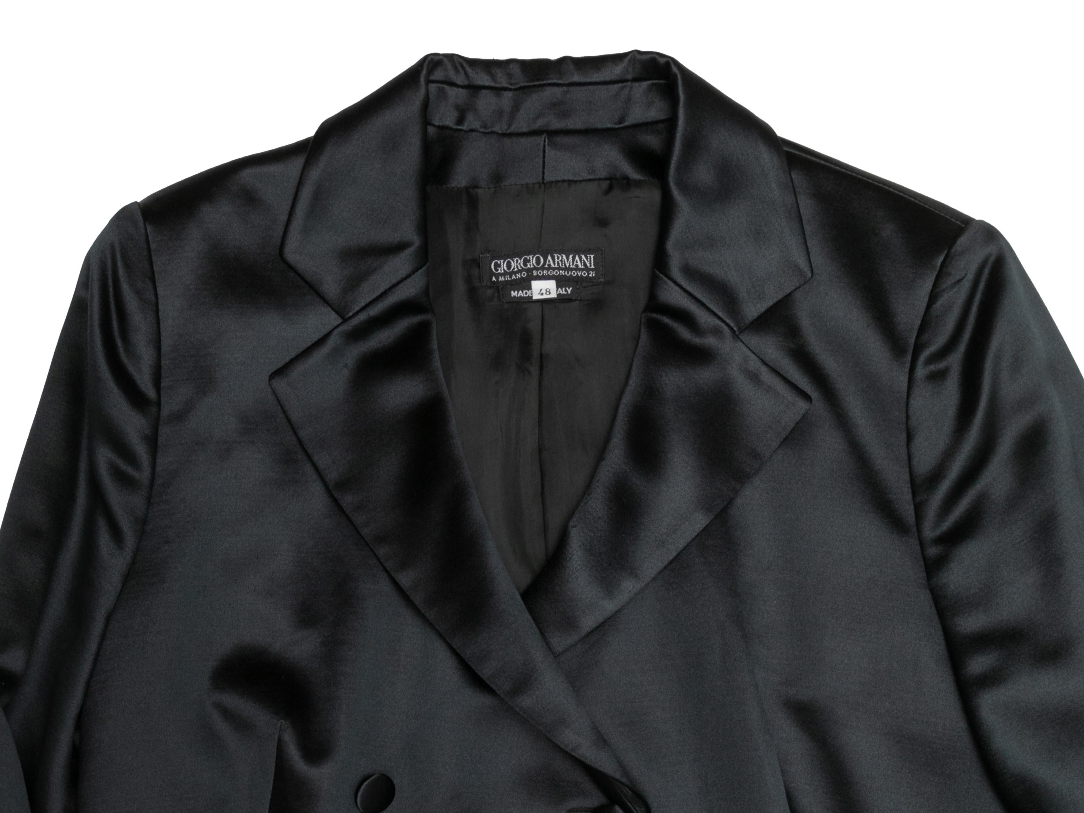 Vintage Black Giorgio Armani Wool & Silk-Blend Jacket 2