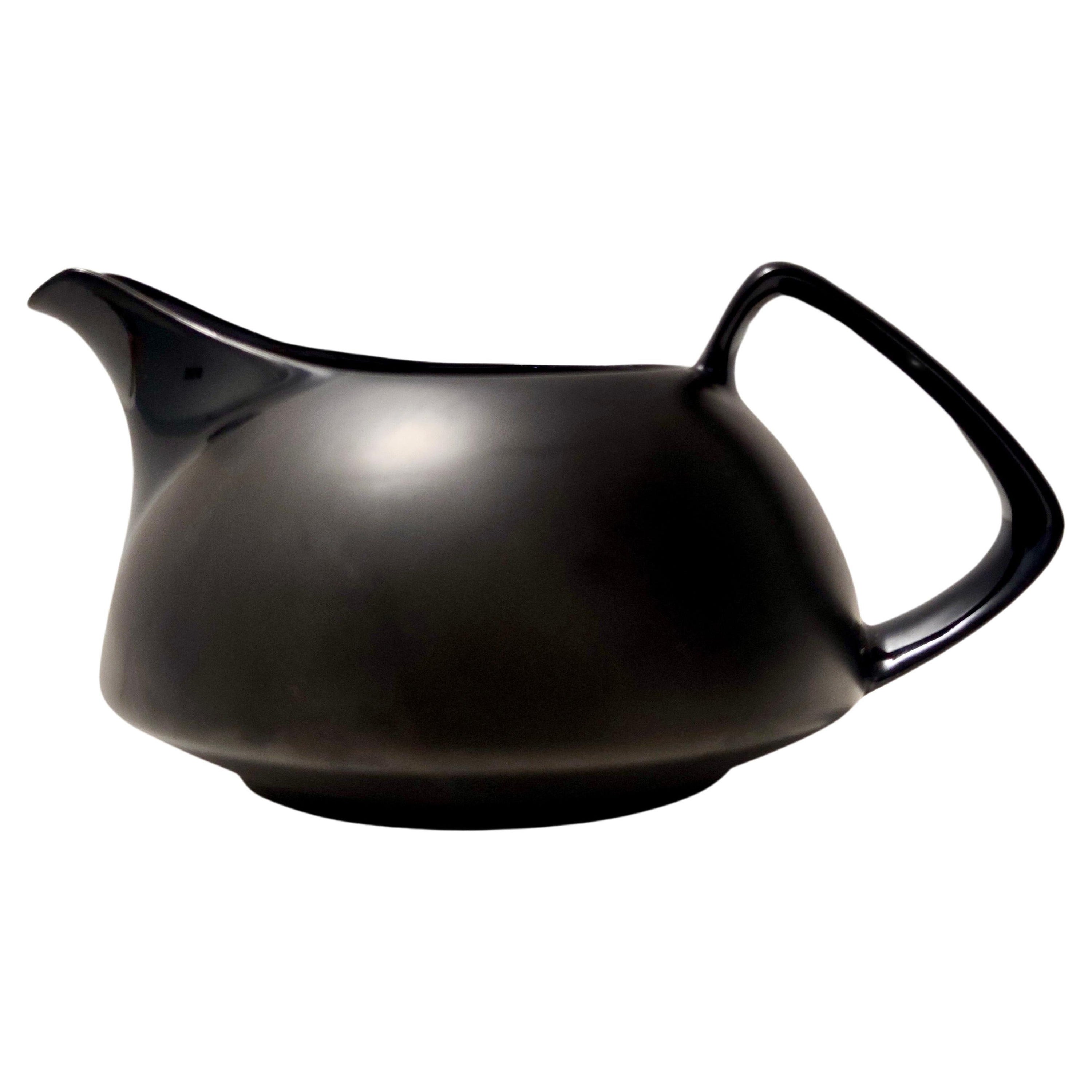 Vintage Black Glazed Porcelain Milk Jug by Walter Gropius for Rosenthal