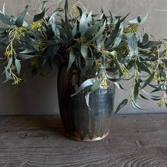 Vintage Schwarz glasierte Töpferei