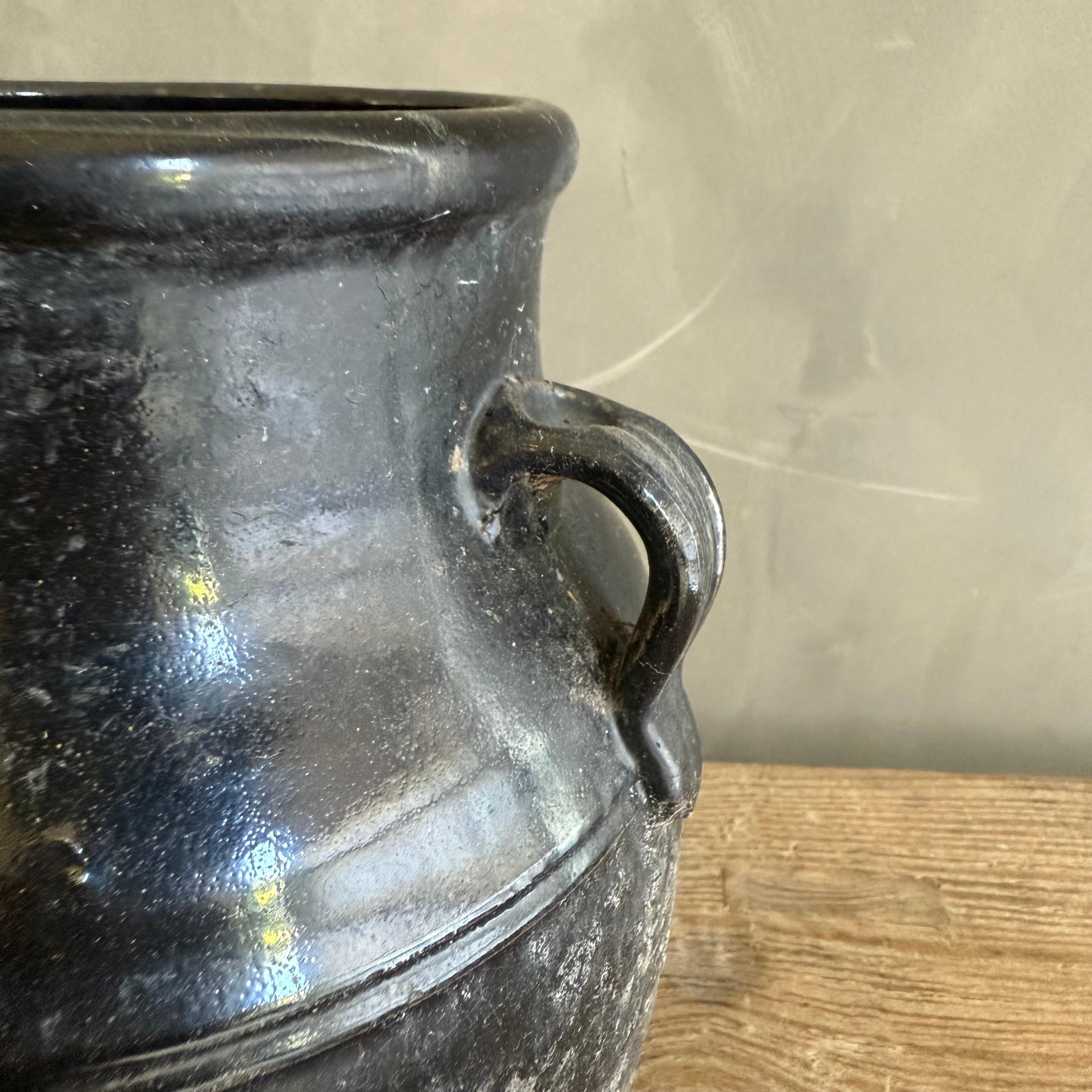 Clay Vintage Black Glazed Pottery For Sale