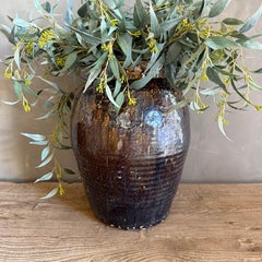 Vintage Black Glazed Pottery in the Wabi Sabi Style