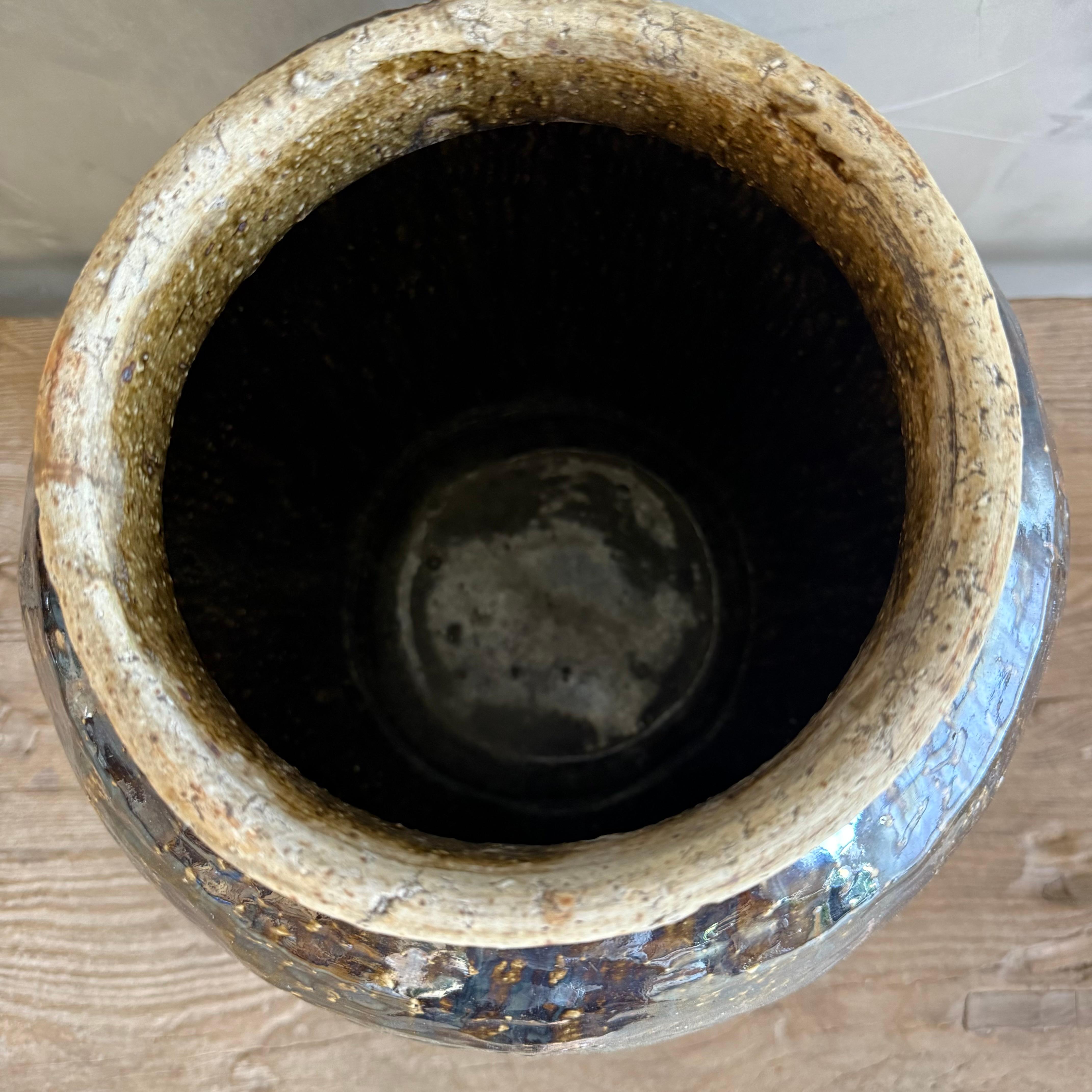 Vintage Schwarz glasierte Keramik im Wabi Sabi Stil im Angebot 1