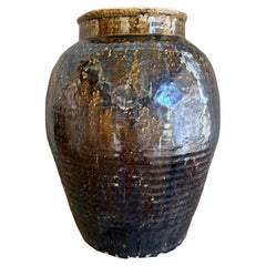 Vintage Black Glazed Pottery in the Wabi Sabi Style