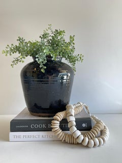 Vintage Black Glazed Terracotta Clay Pottery