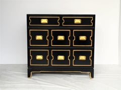 Vintage Black and Gold Dorothy Draper Style Chest