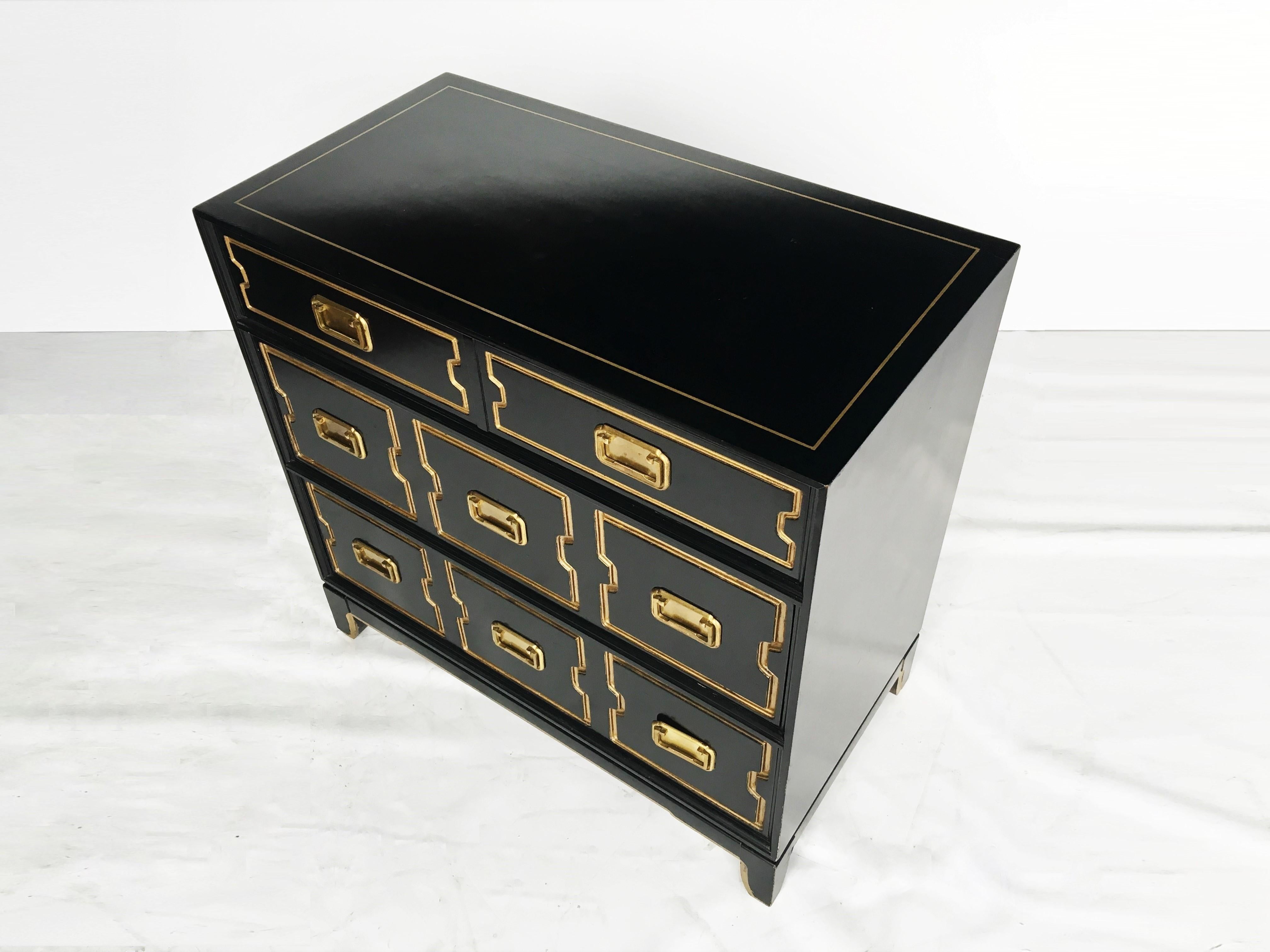 vintage black and gold dresser