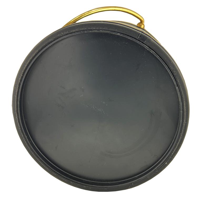 Vintage Black & Gold Ice Bucket – Mid-Century Modern Barware, Hollywood Regency For Sale 4