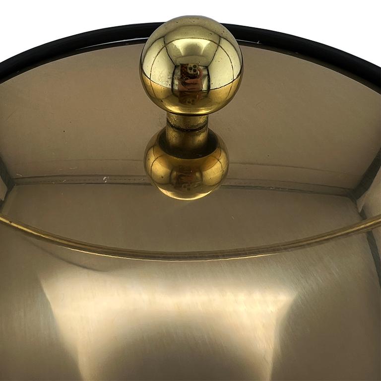 Vintage Black & Gold Ice Bucket – Mid-Century Modern Barware, Hollywood Regency For Sale 2