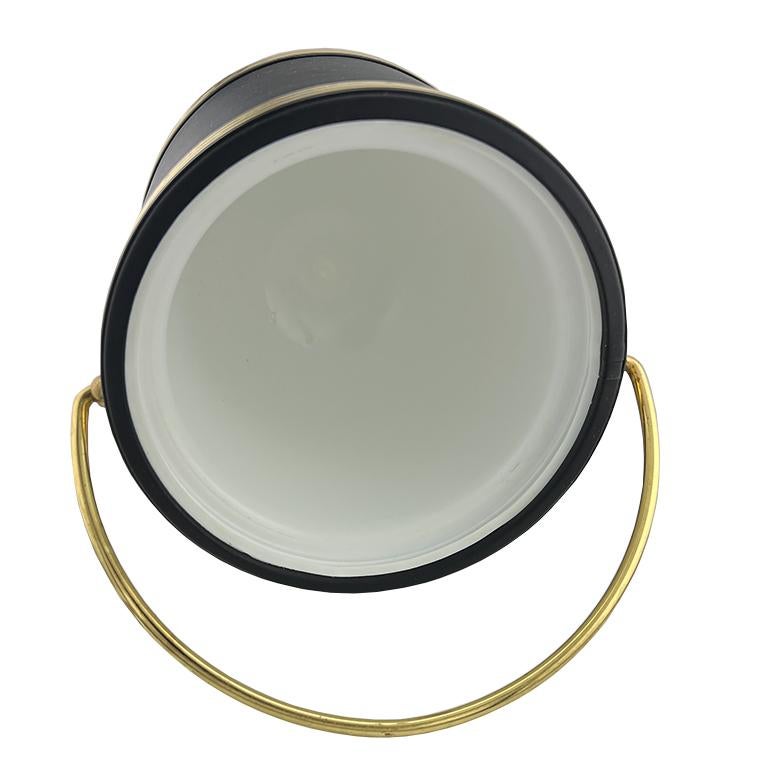 Vintage Black & Gold Ice Bucket – Mid-Century Modern Barware, Hollywood Regency For Sale 3