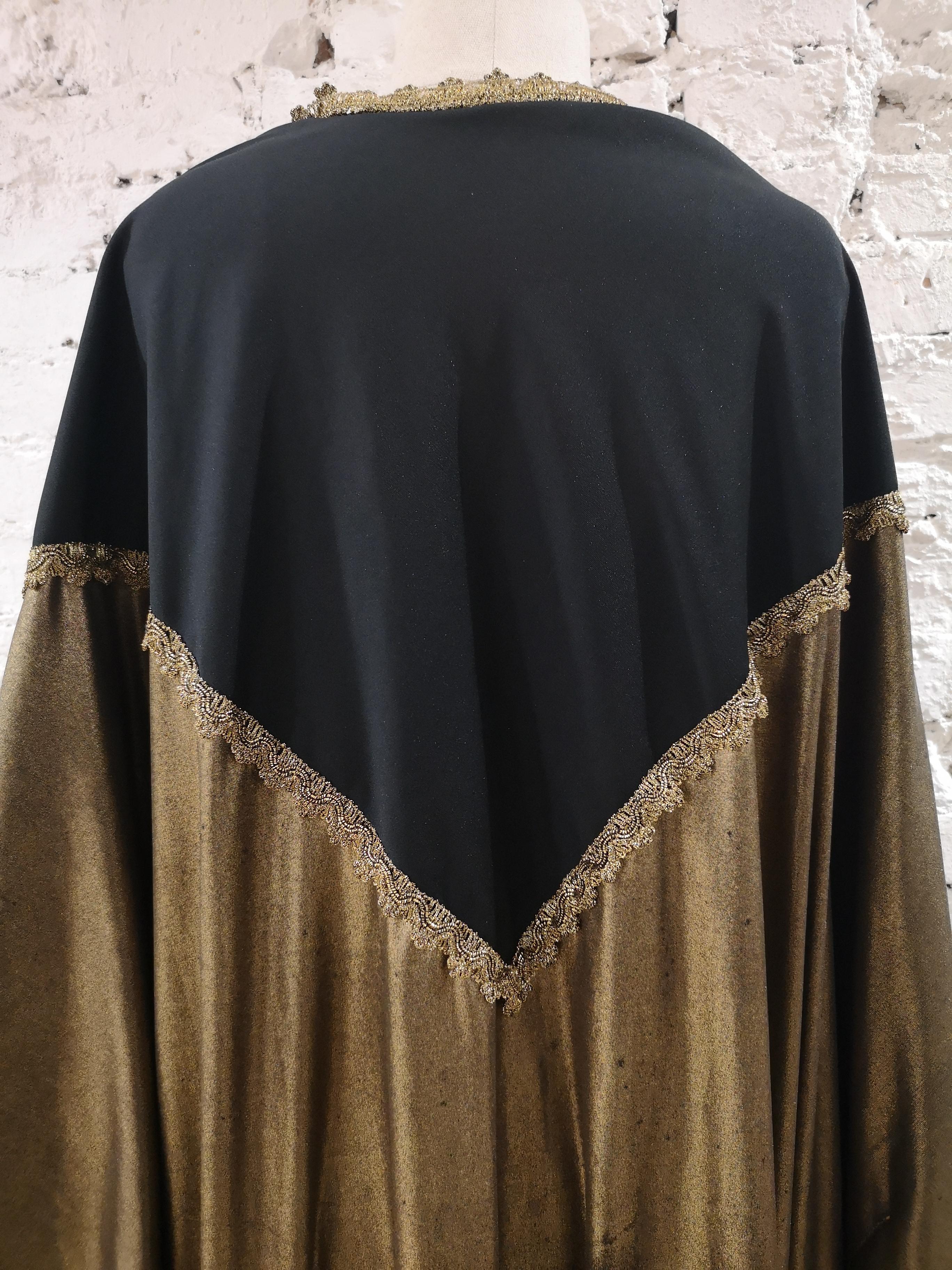 Women's Vintage black gold long kaftan