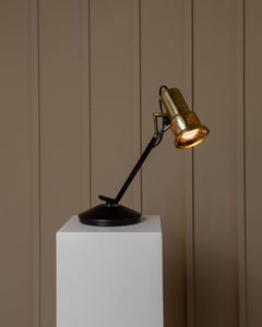 Vintage Black & Gold Metal Table Lamp by Gigidi Illuminazione, 1980s Regency