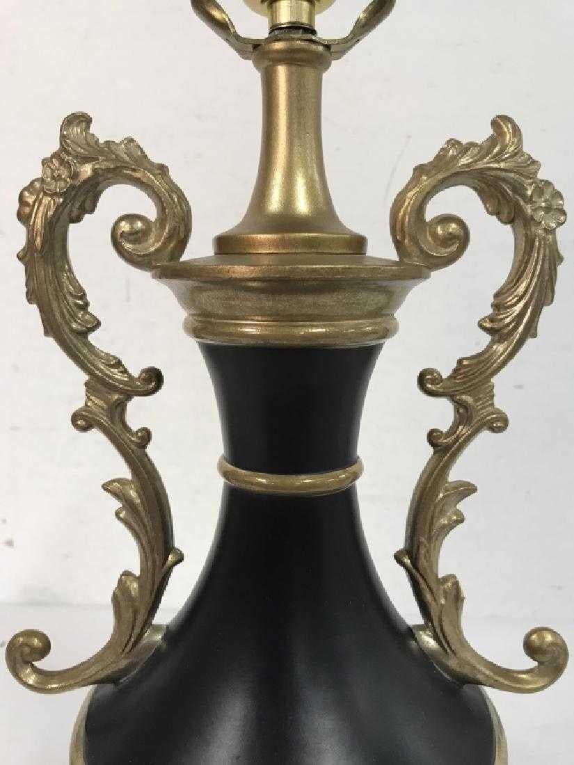 American Vintage Black and Gold Toned Metal Lamp For Sale