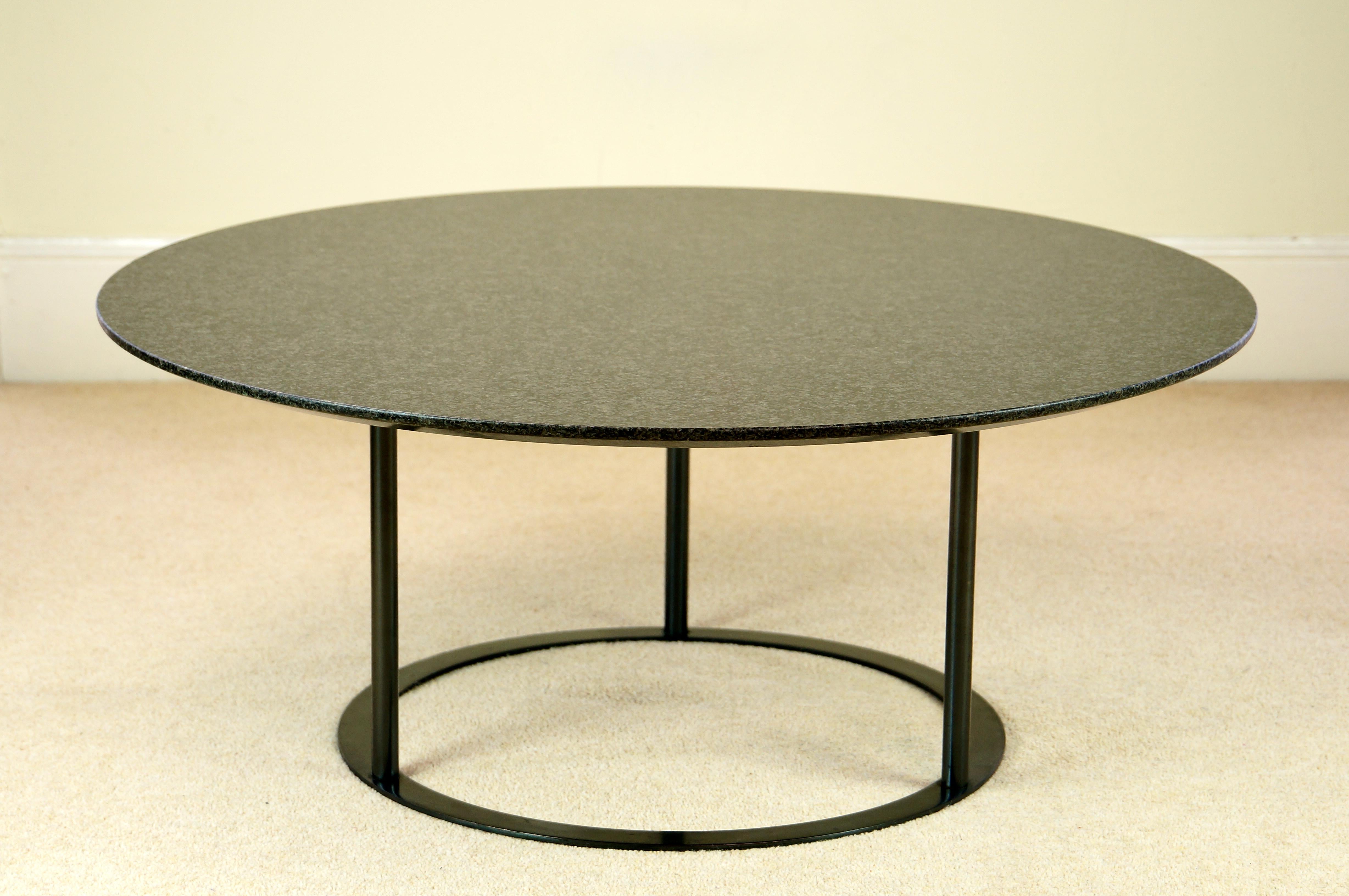Vintage Black Granite and Steel UVI Coffee Table, Laura Griziotti, Arflex, 1981 4