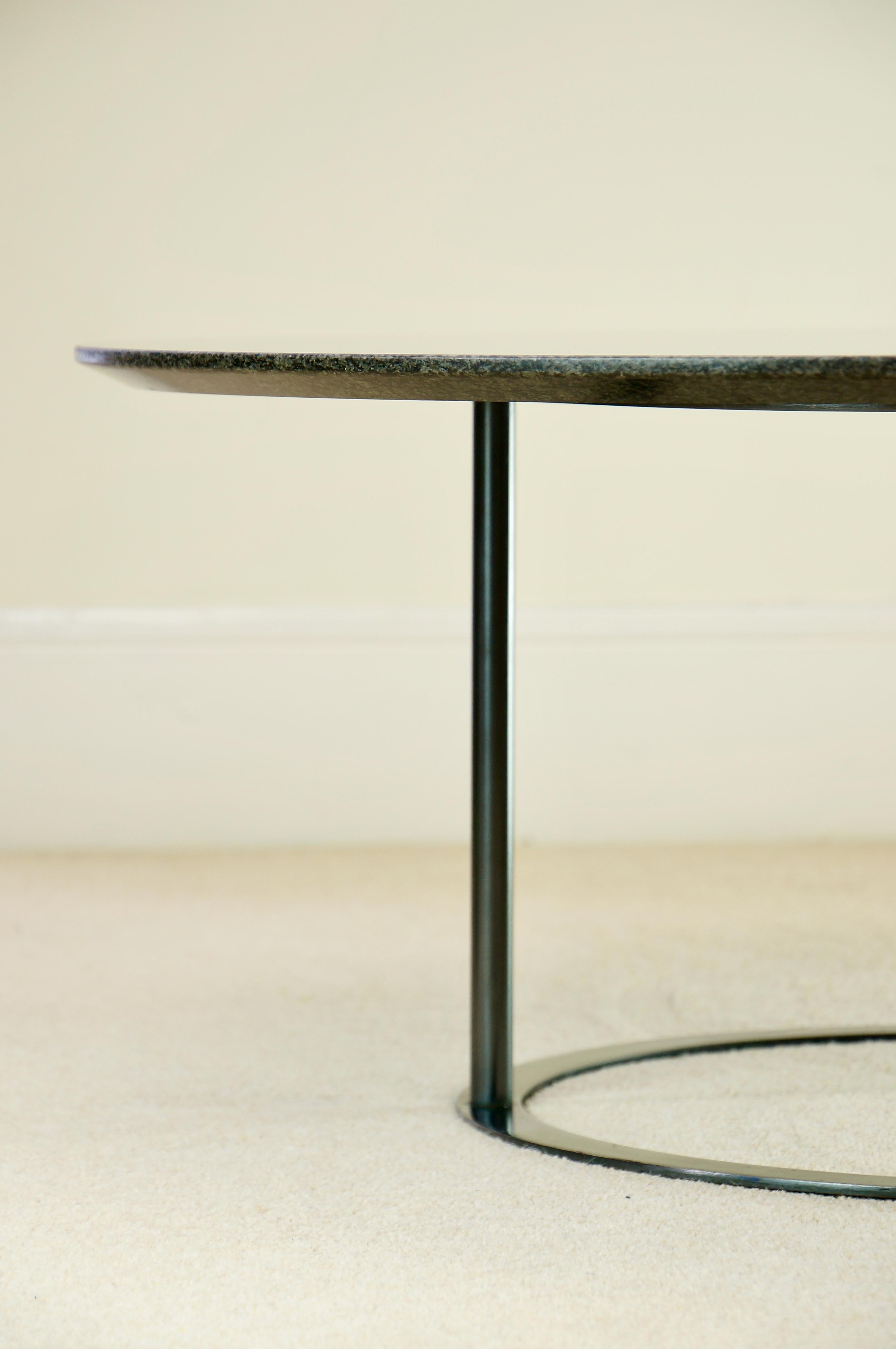 Vintage Black Granite and Steel UVI Coffee Table, Laura Griziotti, Arflex, 1981 1