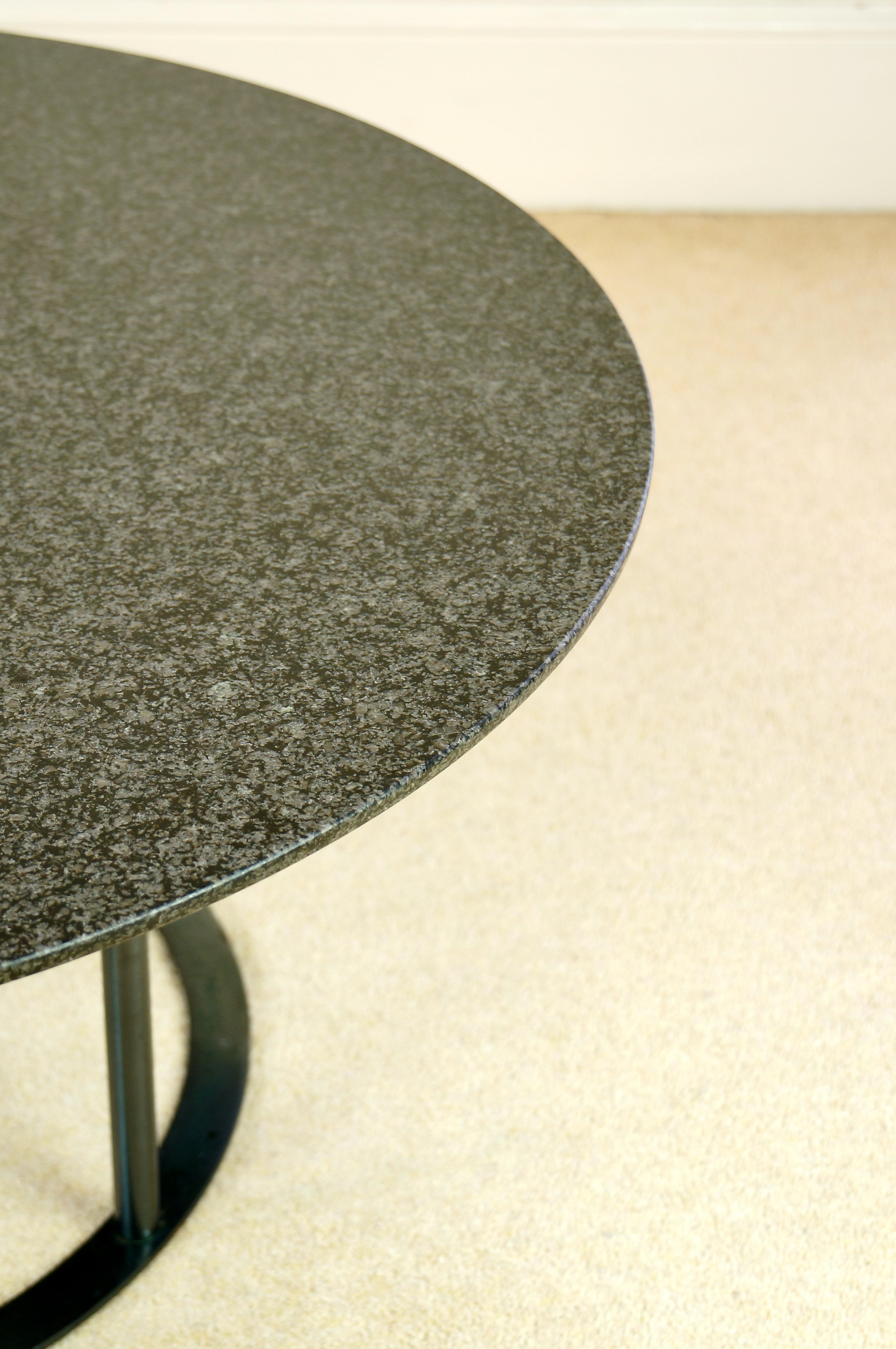 Vintage Black Granite and Steel UVI Coffee Table, Laura Griziotti, Arflex, 1981 2