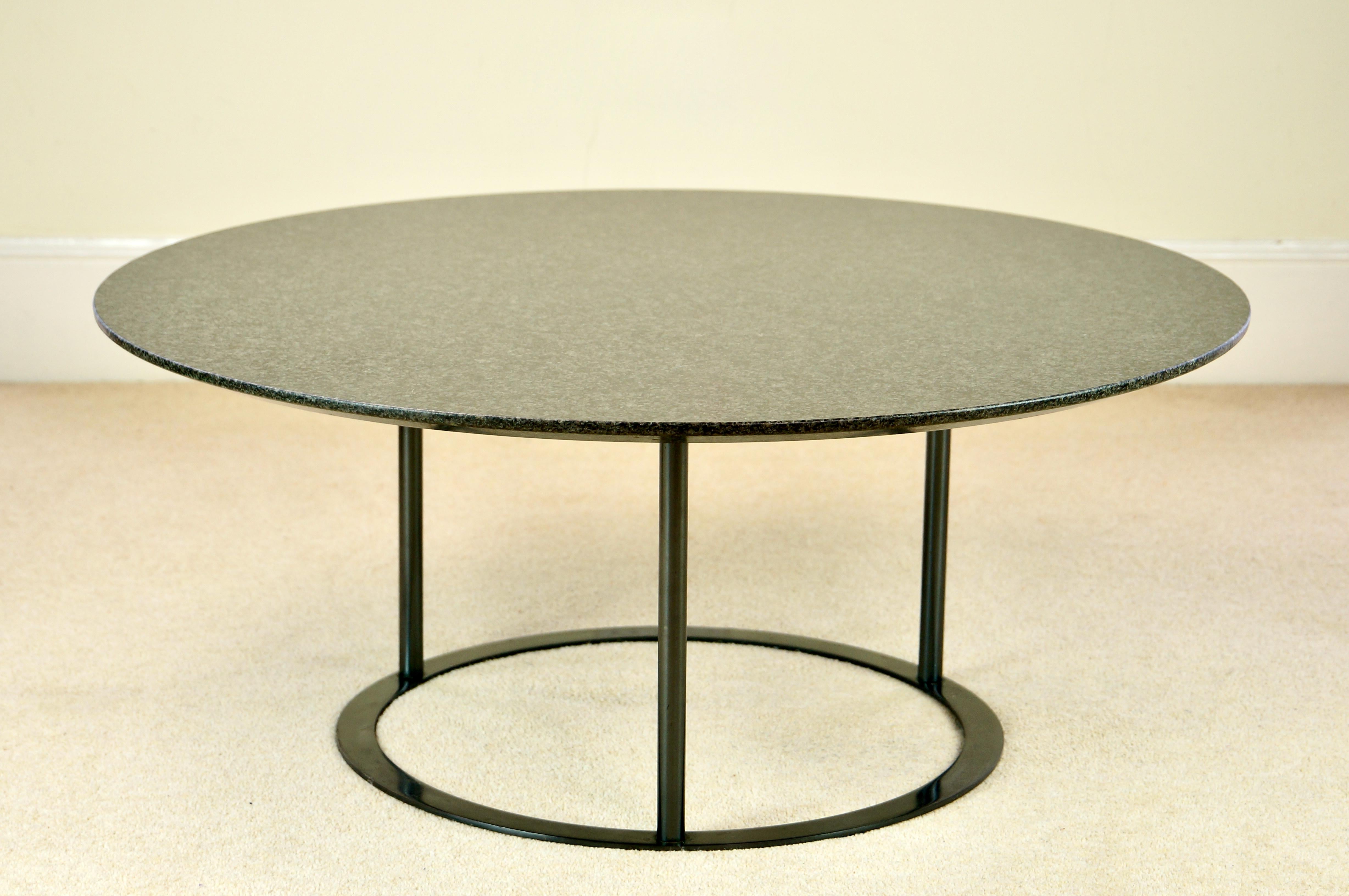 Vintage Black Granite and Steel UVI Coffee Table, Laura Griziotti, Arflex, 1981 3