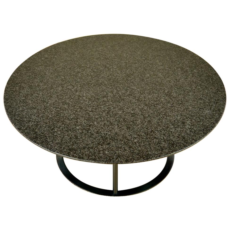 Vintage Black Granite and Steel UVI Coffee Table, Laura Griziotti, Arflex, 1981