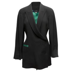 Vintage Schwarz & Grün Claude Montana 1980er Jahre Blazer Größe IT 42