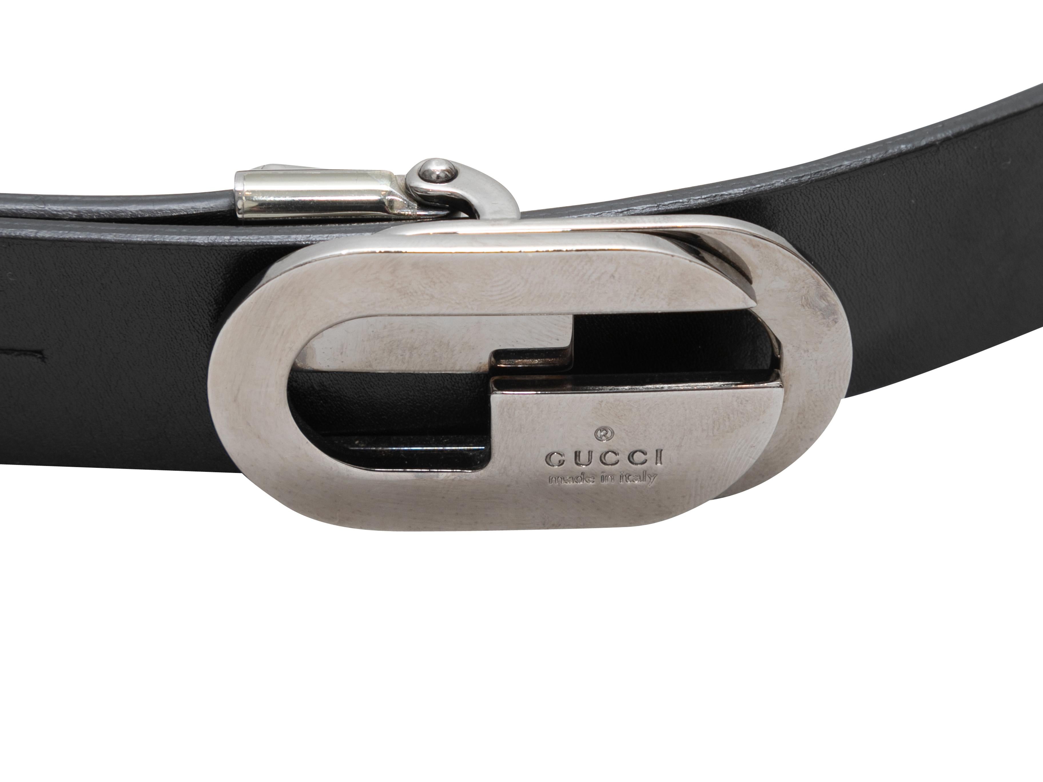 Women's Vintage Black Gucci Early 2000s Logo Buckle Belt Designer Size 75