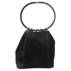Schwarze Vintage-Handtasche aus Wildleder von Gucci Herbst/Winter 1999 Tom Ford Ära