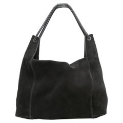 Vintage Schwarz Gucci Wildleder Hobo Tote Tasche