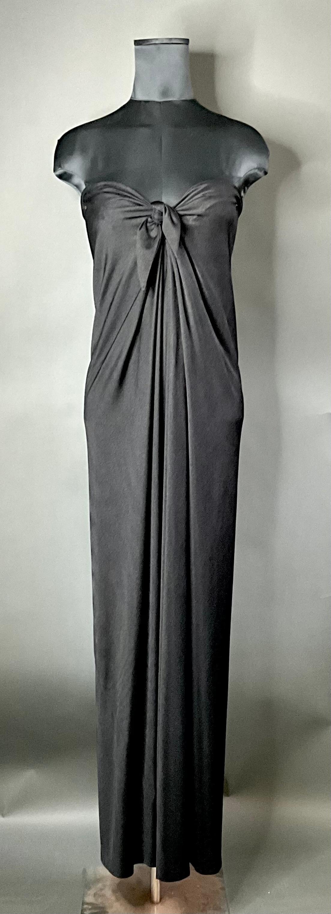 Vestido Columna Halston Vintage Negro