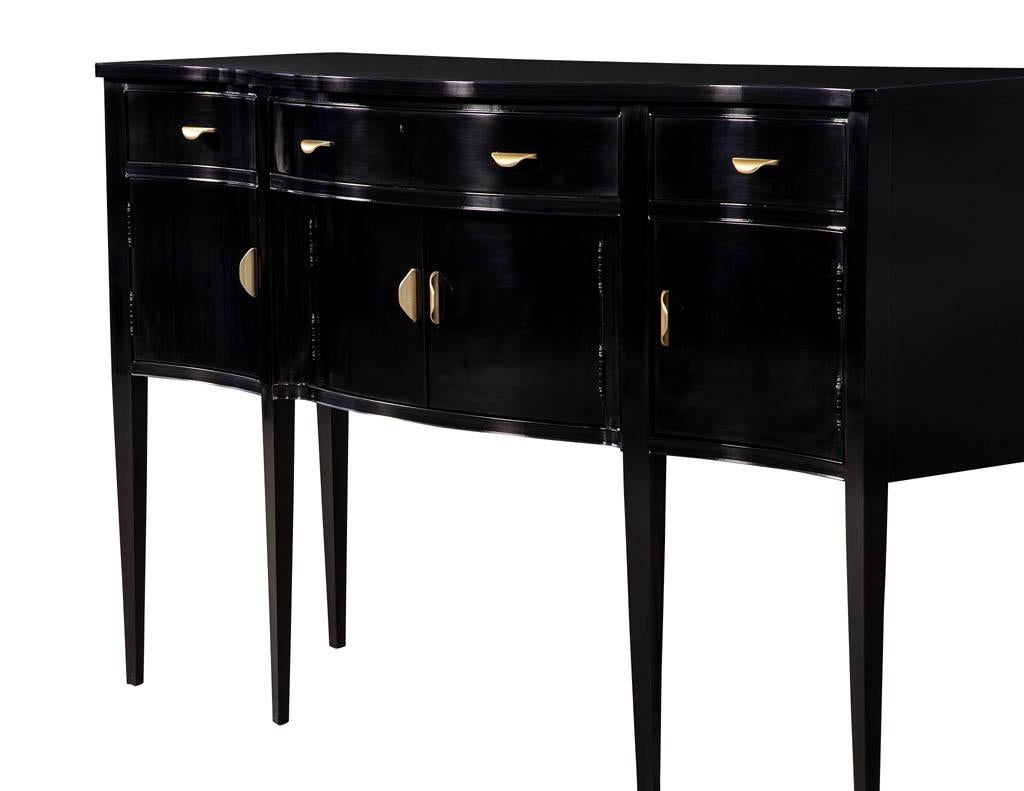 Vintage Black High Gloss Sideboard Buffet by Hickory Chair Co 1