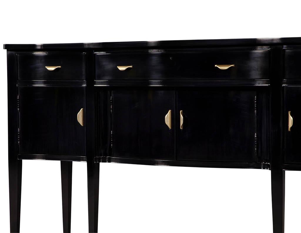 Vintage Black High Gloss Sideboard Buffet by Hickory Chair Co 2