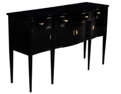Buffet buffet vintage noir à haute brillance par Hickory Chair Co