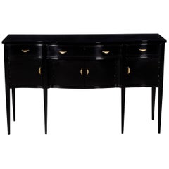 Vintage Black High Gloss Sideboard Buffet by Hickory Chair Co
