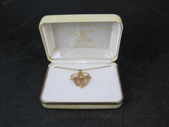Vintage Black Hills Gold Leaf Pendant Necklace