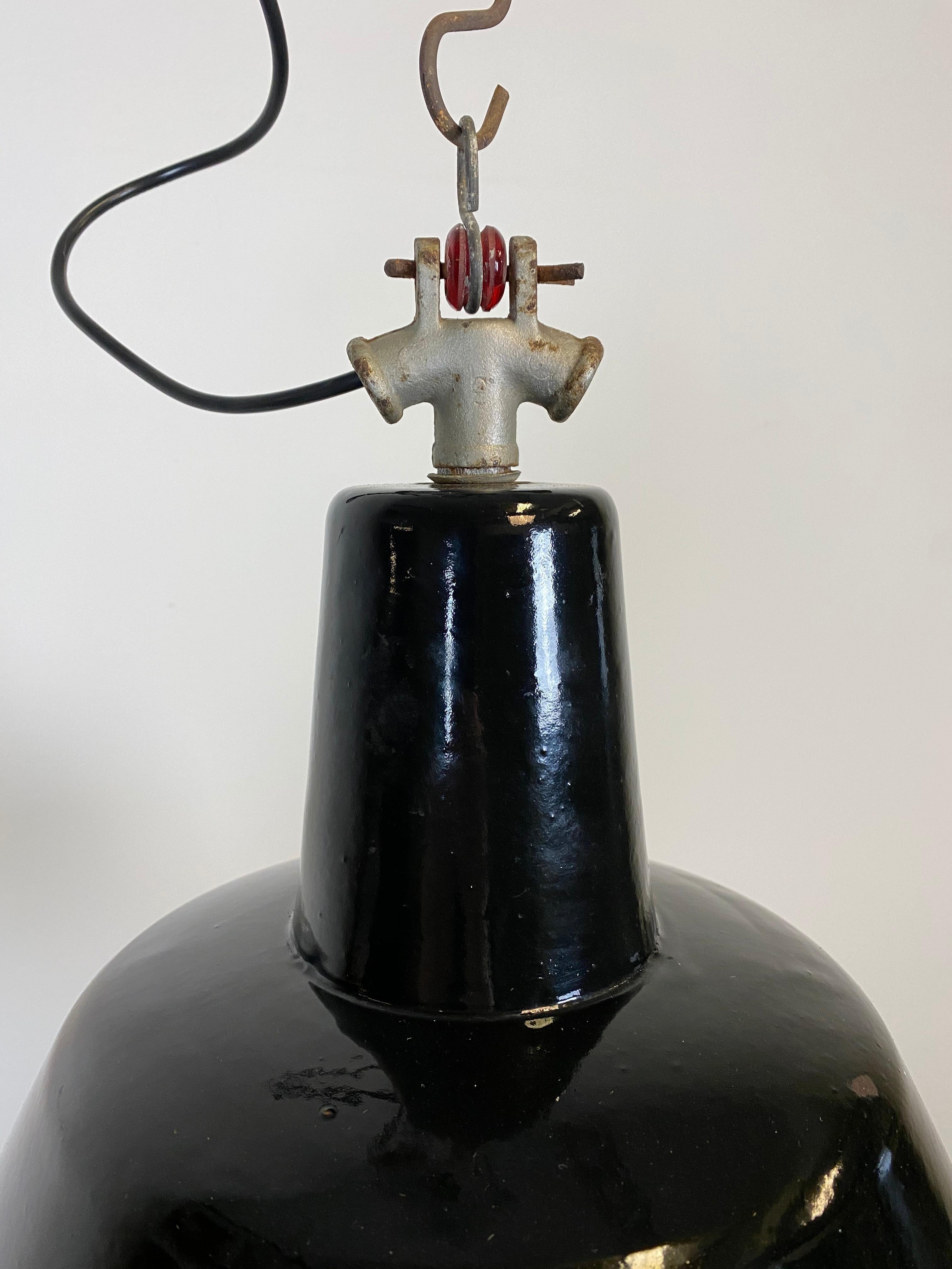 Bauhaus Vintage Black Industrial Ceiling Lamp, 1930s For Sale