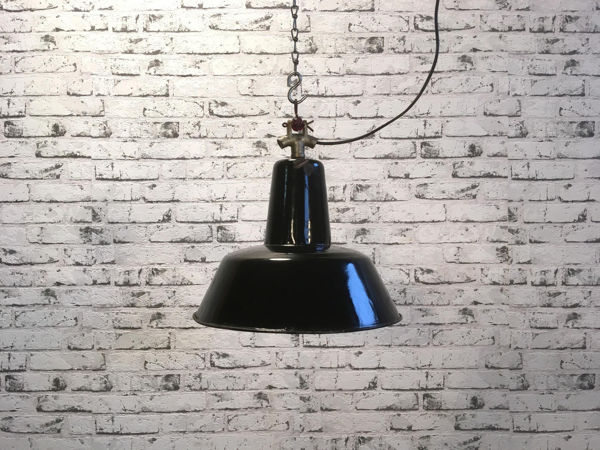 Metal Vintage Black Industrial Ceiling Lamp, 1930s