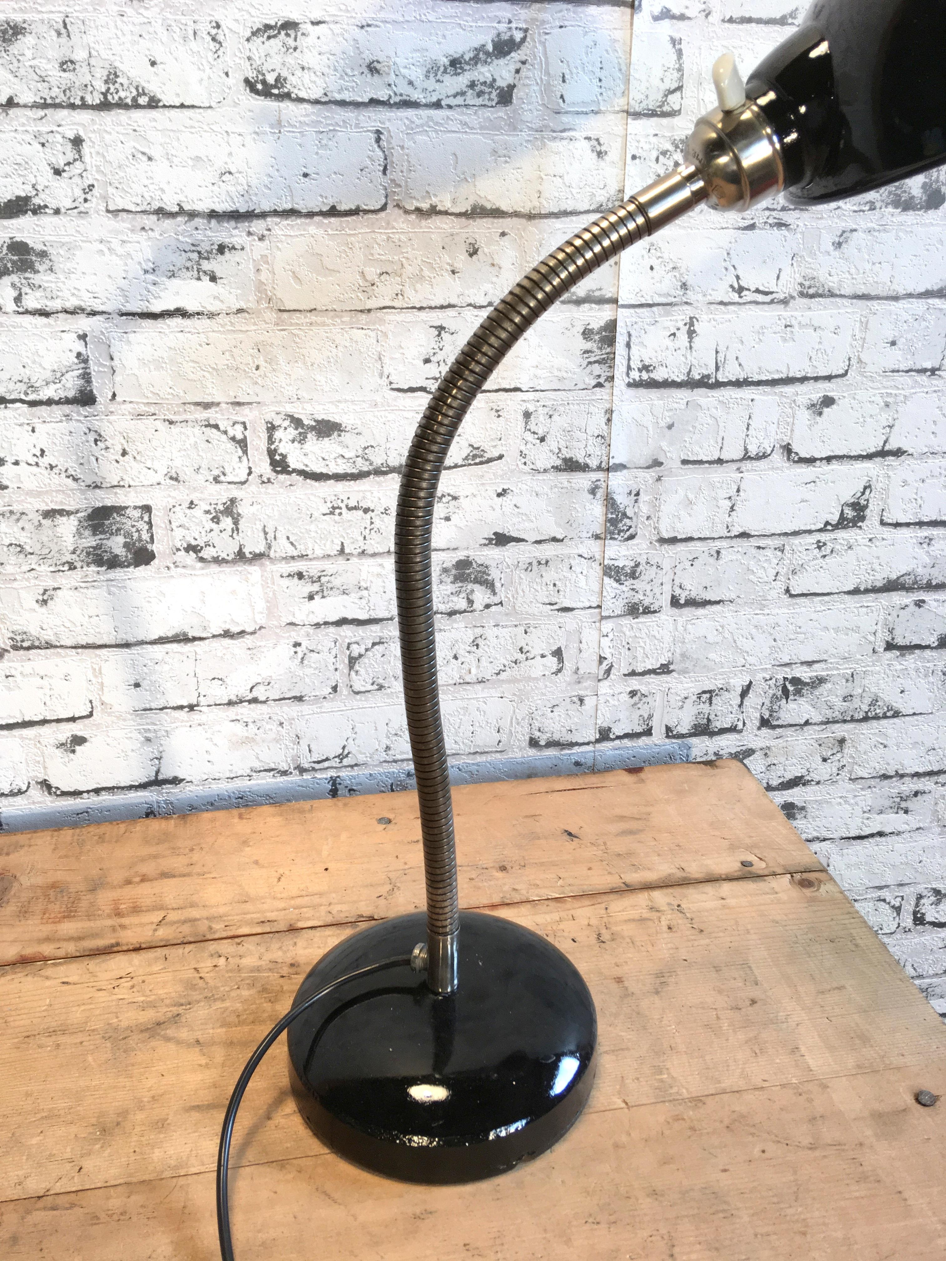 20th Century Vintage Black Industrial Gooseneck Desk Lamp, 1950s