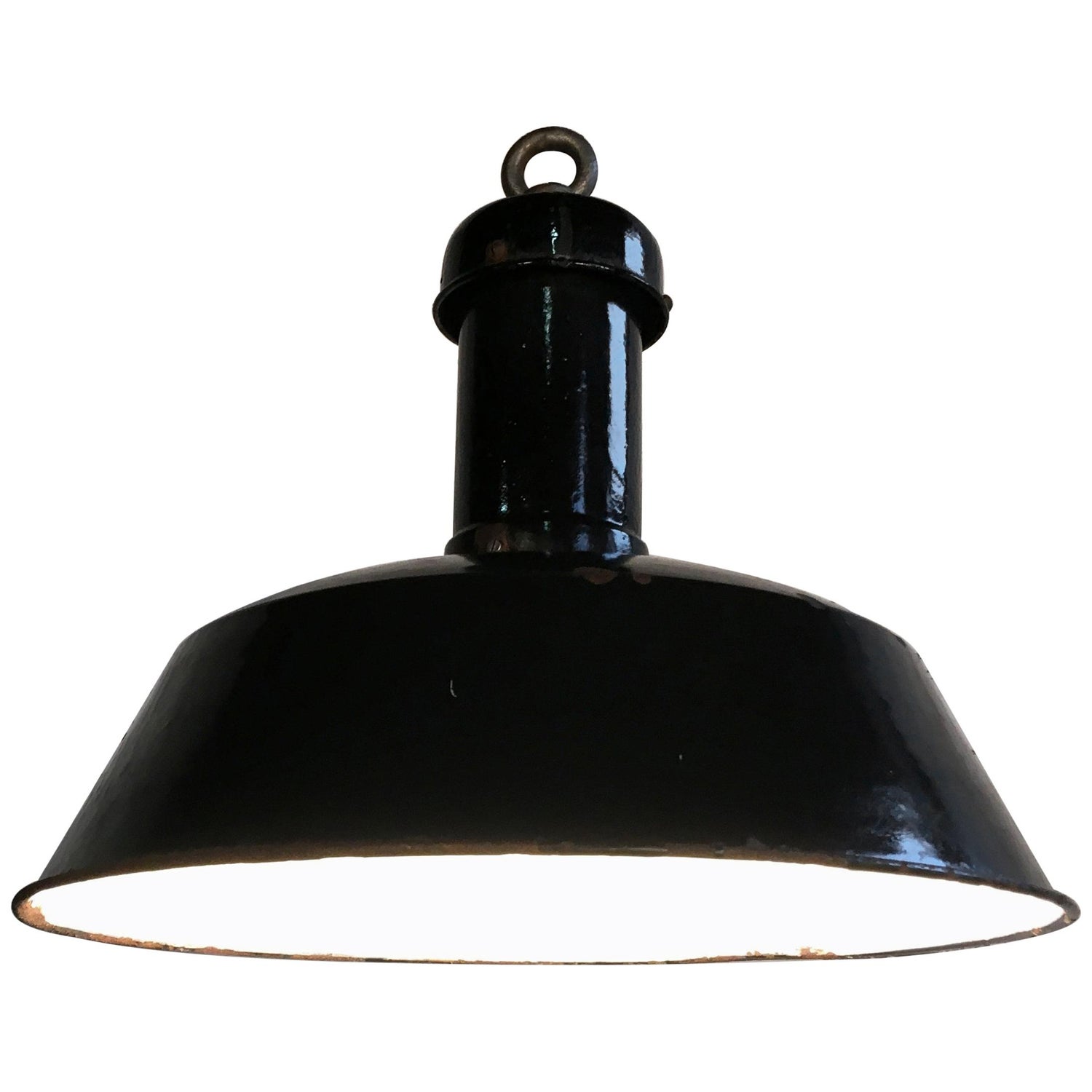 Vintage Black Industrial Pendant Light 1930s At 1stdibs