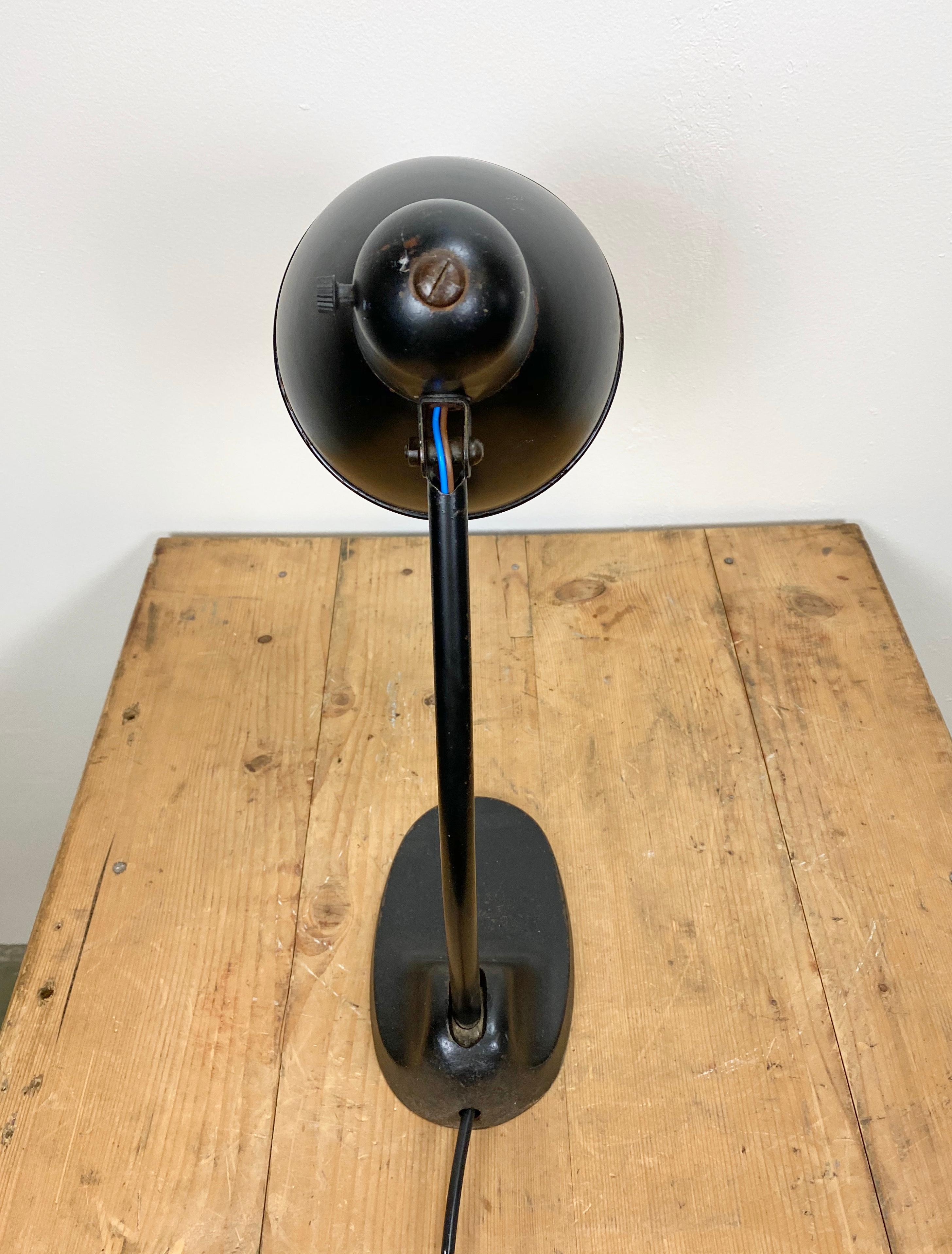 Painted Vintage Black Industrial Table Lamp, 1930s