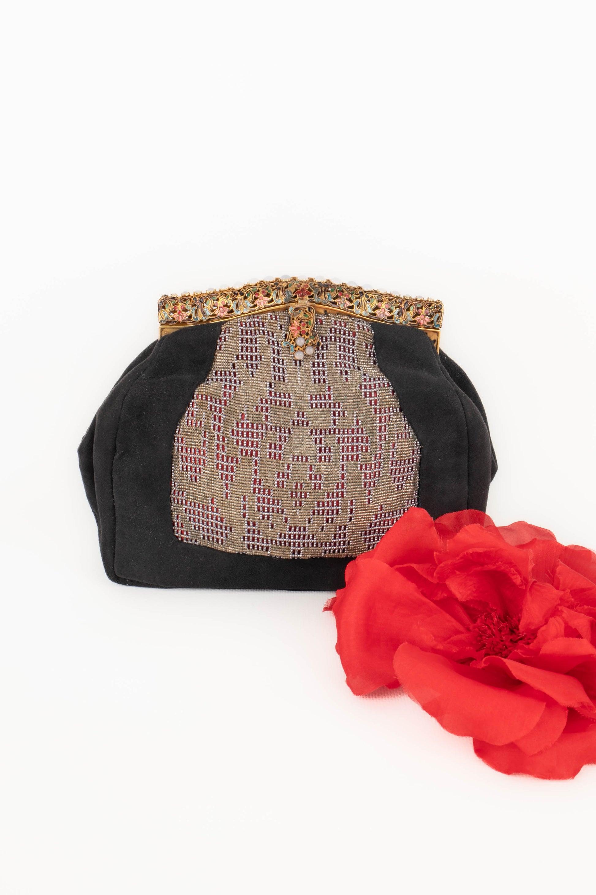 Vintage Black Inside-out Leather Clutch Bag For Sale 8