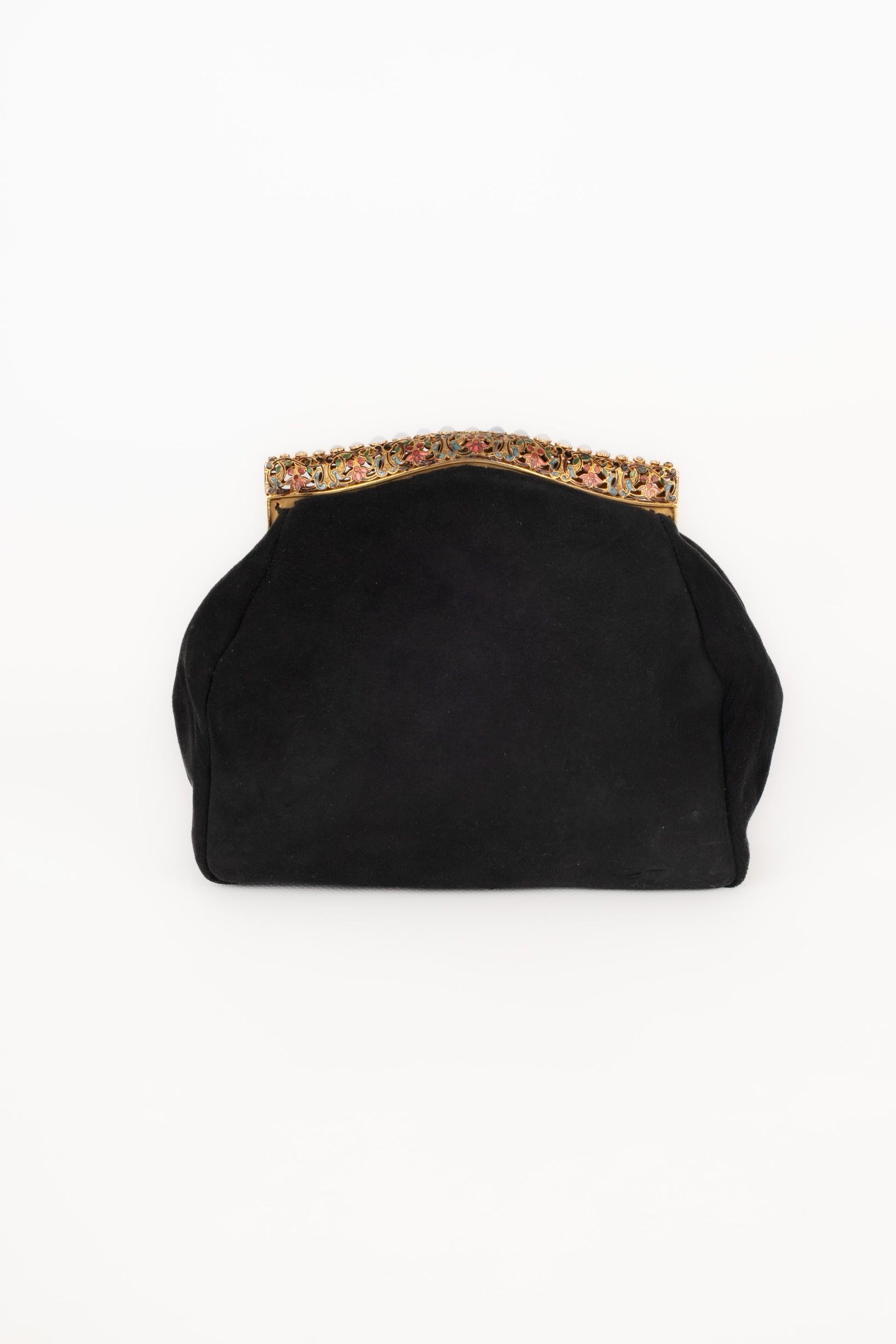 Vintage Black Inside-out Leather Clutch Bag For Sale 2