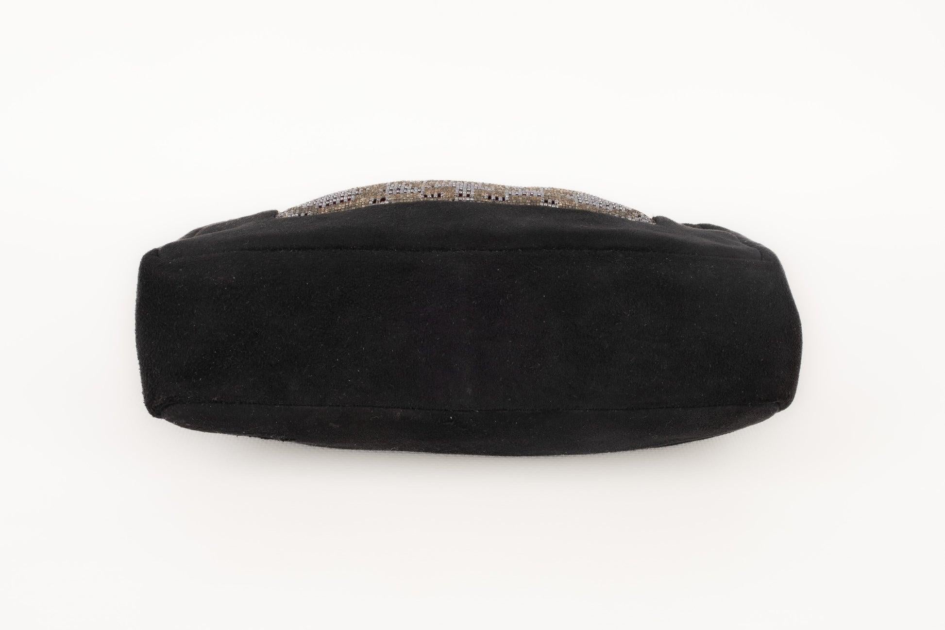 Vintage Black Inside-out Leather Clutch Bag For Sale 3
