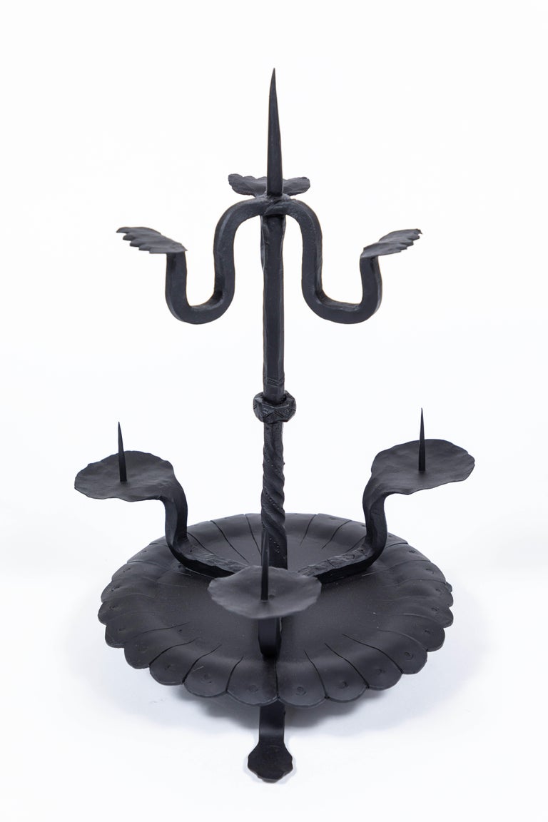 Vintage Black Iron Candle Holder at 1stDibs