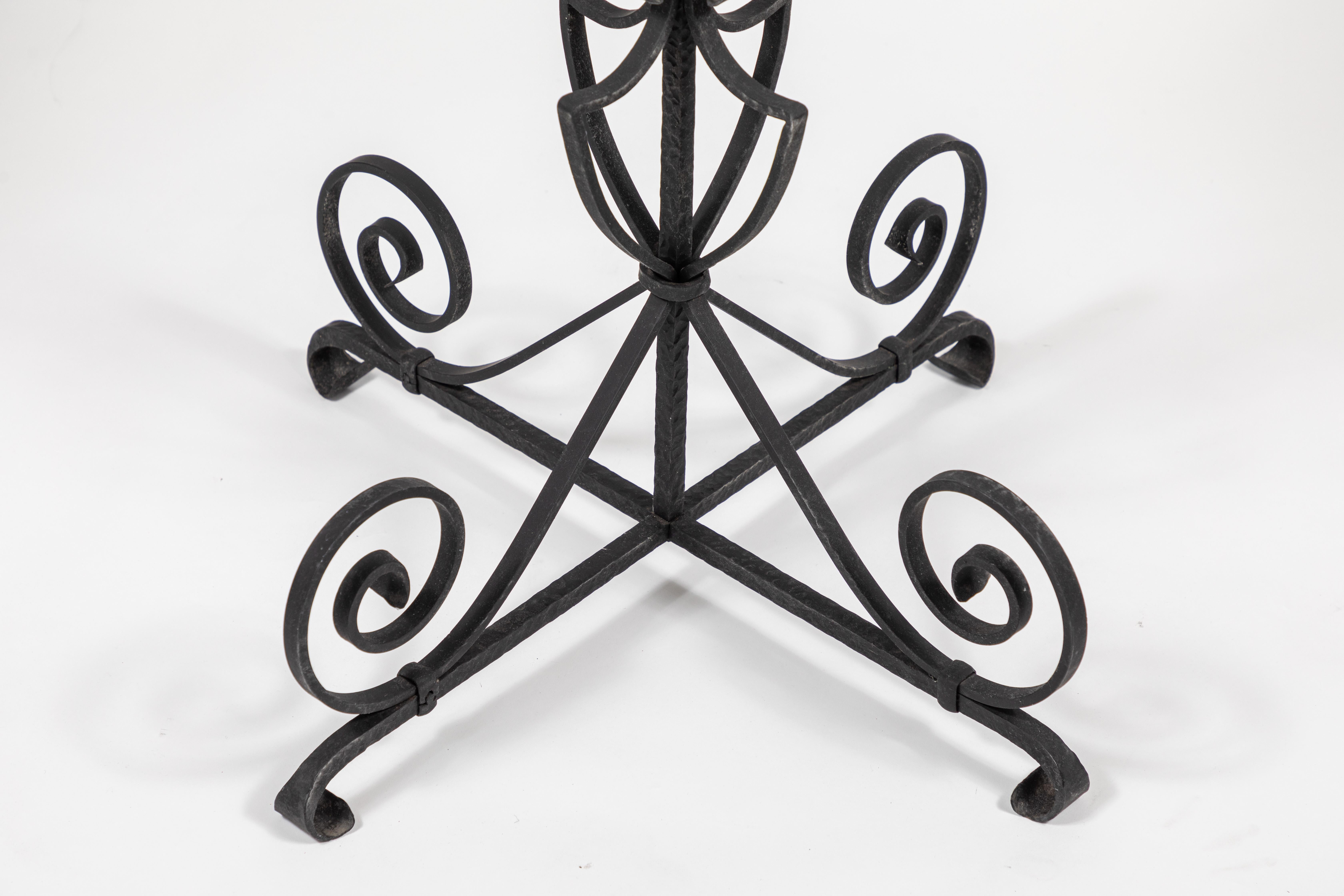 Vintage Black Iron Side Table 2