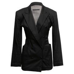 Vintage Schwarzer Jean Paul Gaultier Herbst/Winter 1987 Mesh Back Blazer Größe IT 42, Vintage