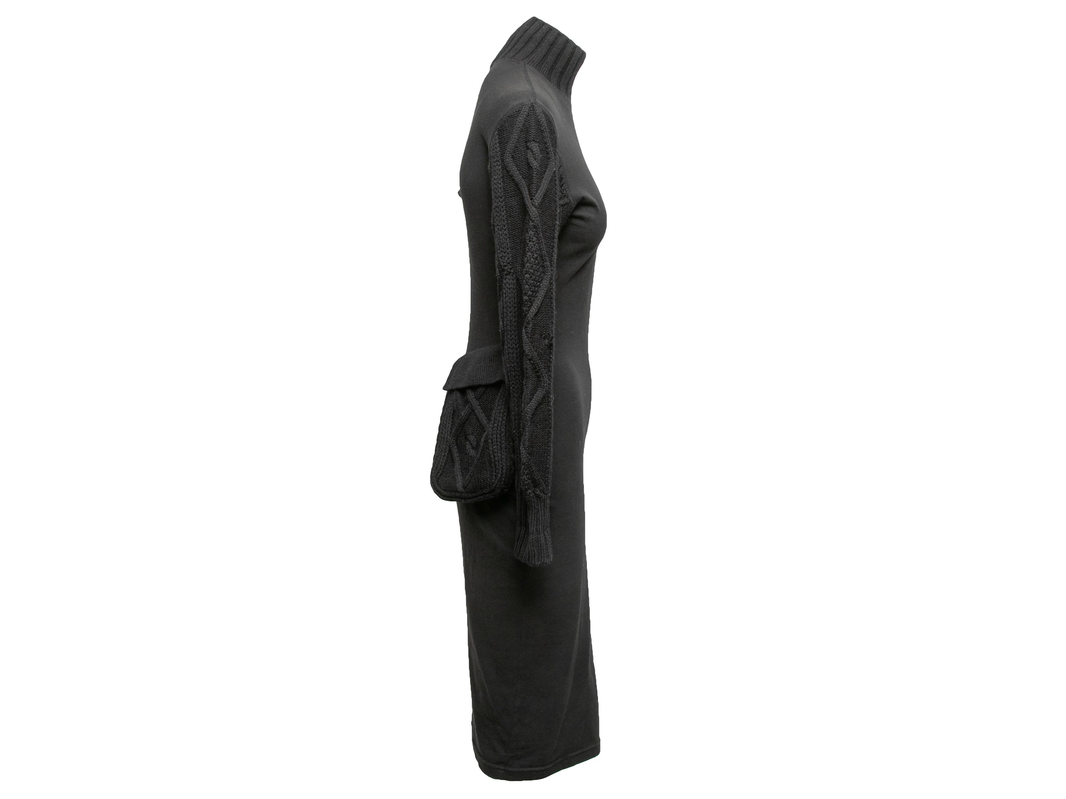 Vestido jersey negro vintage Jean Paul Gaultier Maille con mezcla de lana Talla IT 42 Negro en venta