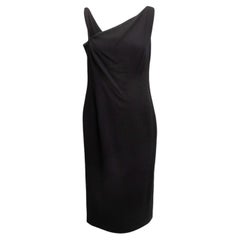 Vintage Black John Galliano Asymmetrical Neckline Dress Size US S