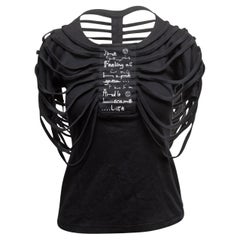 Camisa negra vintage Kansai International Cutout Graphic Talla US S