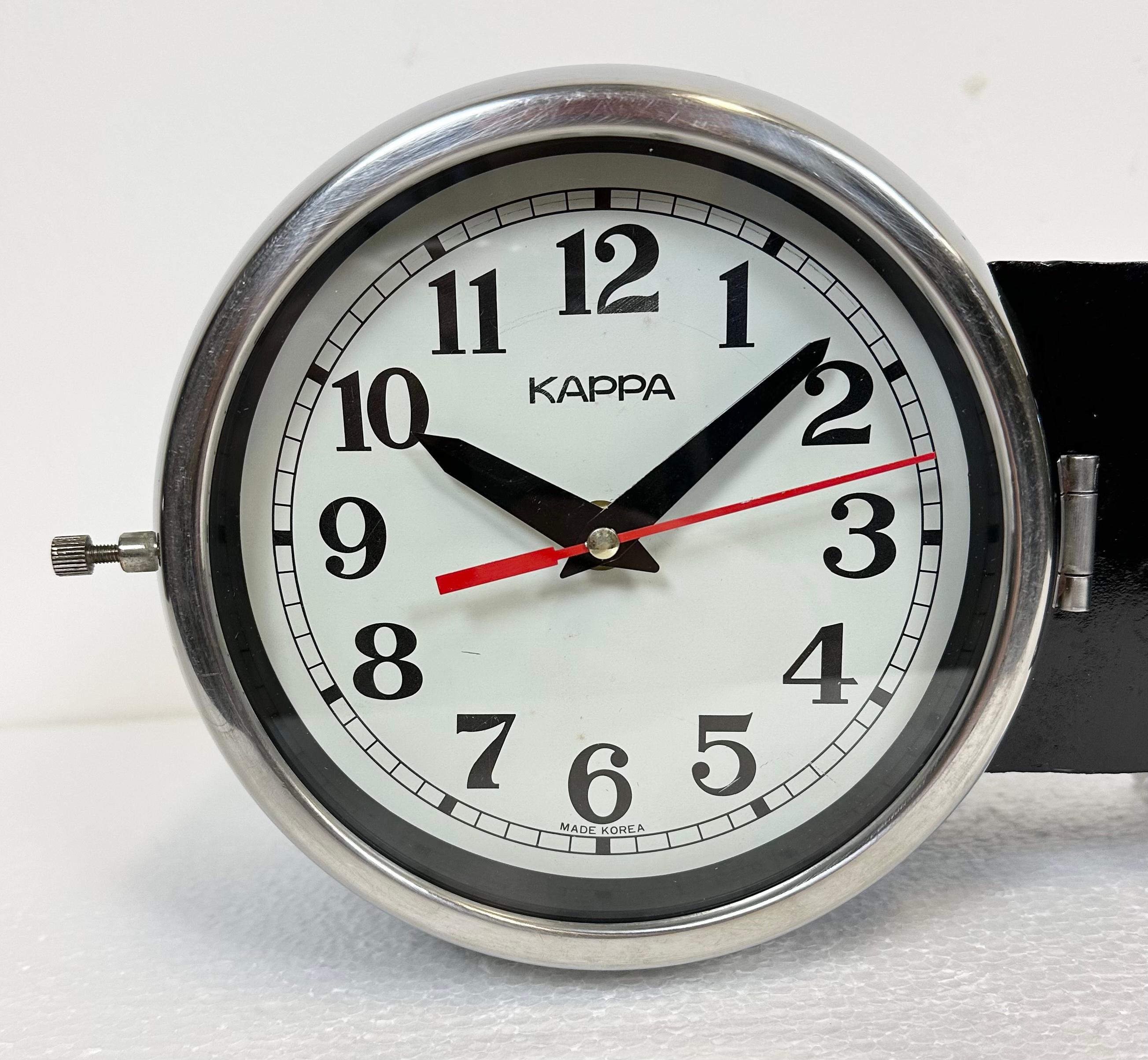 Vintage Black Kappa Double-Sided Navy Wall Clock, 1980s 11