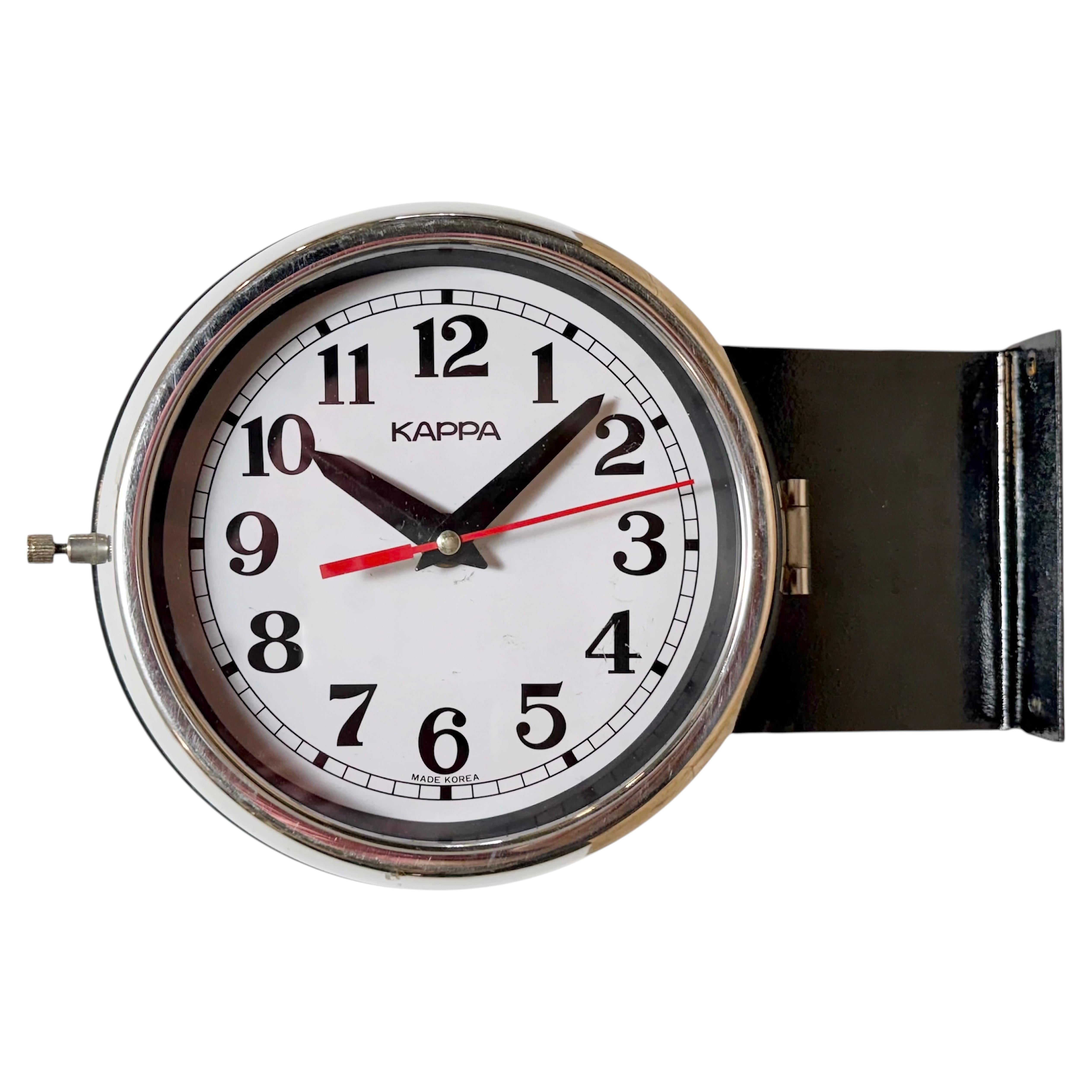 Vintage Black Kappa Double-Sided Ship Wall Clock, 1980s For Sale