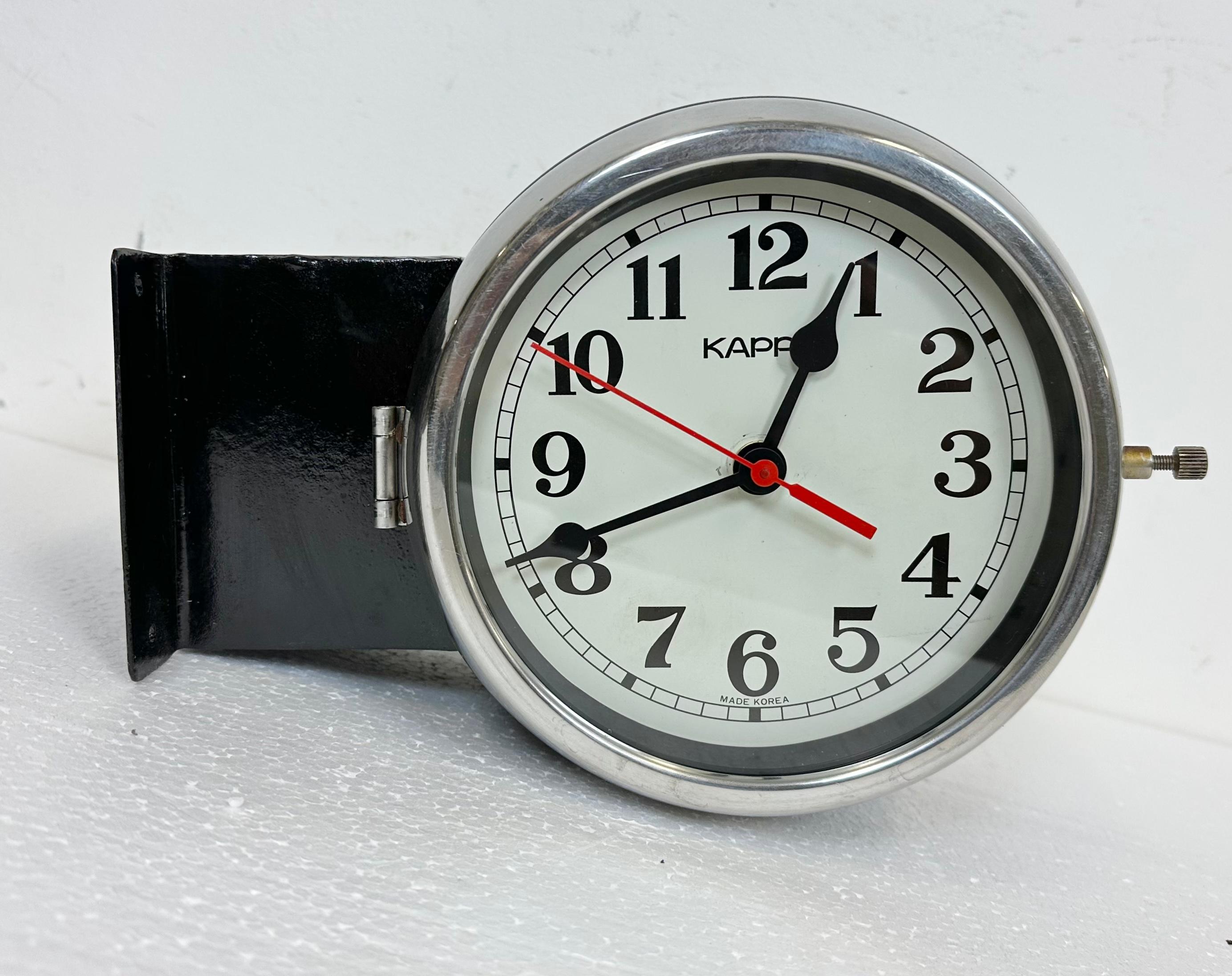 Vintage Black Kappa Maritime Double-Sided Wall Clock, 1980s 2