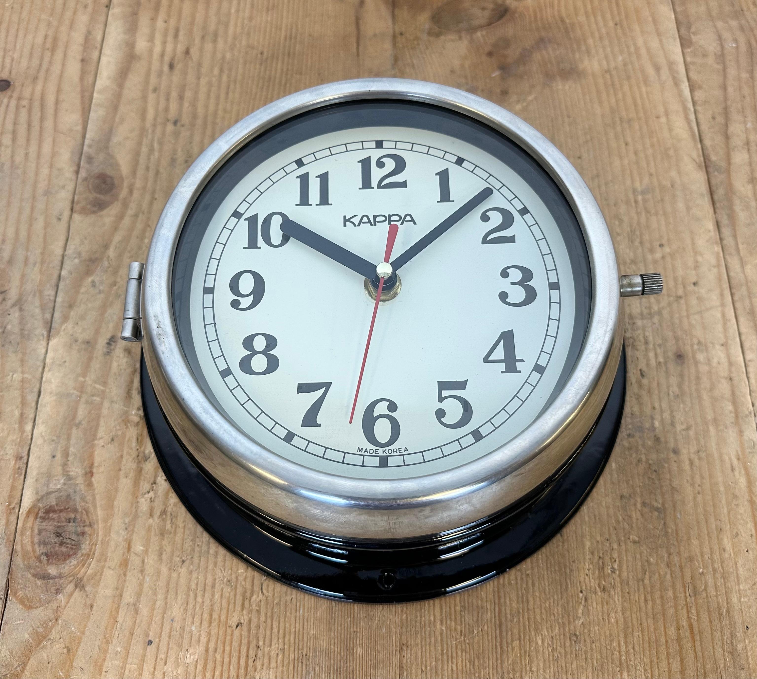 Vintage Black Kappa Maritime Wall Clock, 1980s For Sale 1