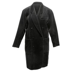 Schwarzer Kenzo Cord-Mantel aus Kord in Schwarz, Größe US S
